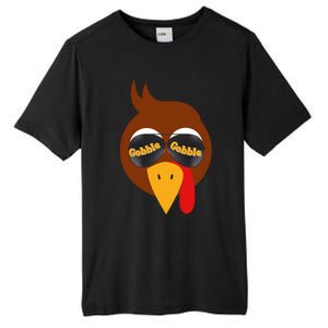 Gobble Funny Cute Turkey Face Cute Turkey Family Thanksgiving Thanksgivings Tall Fusion ChromaSoft Performance T-Shirt