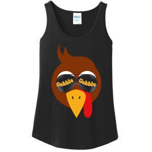 Gobble Funny Cute Turkey Face Cute Turkey Family Thanksgiving Thanksgivings Ladies Essential Tank