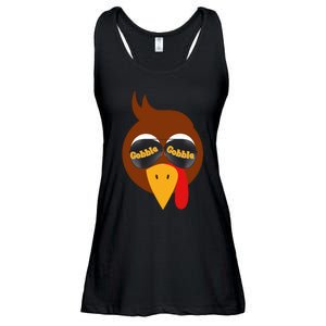 Gobble Funny Cute Turkey Face Cute Turkey Family Thanksgiving Thanksgivings Ladies Essential Flowy Tank