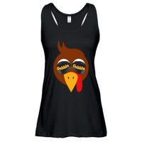 Gobble Funny Cute Turkey Face Cute Turkey Family Thanksgiving Thanksgivings Ladies Essential Flowy Tank