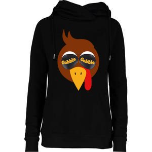 Gobble Funny Cute Turkey Face Cute Turkey Family Thanksgiving Thanksgivings Womens Funnel Neck Pullover Hood