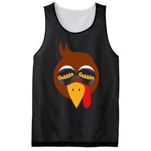 Gobble Funny Cute Turkey Face Cute Turkey Family Thanksgiving Thanksgivings Mesh Reversible Basketball Jersey Tank