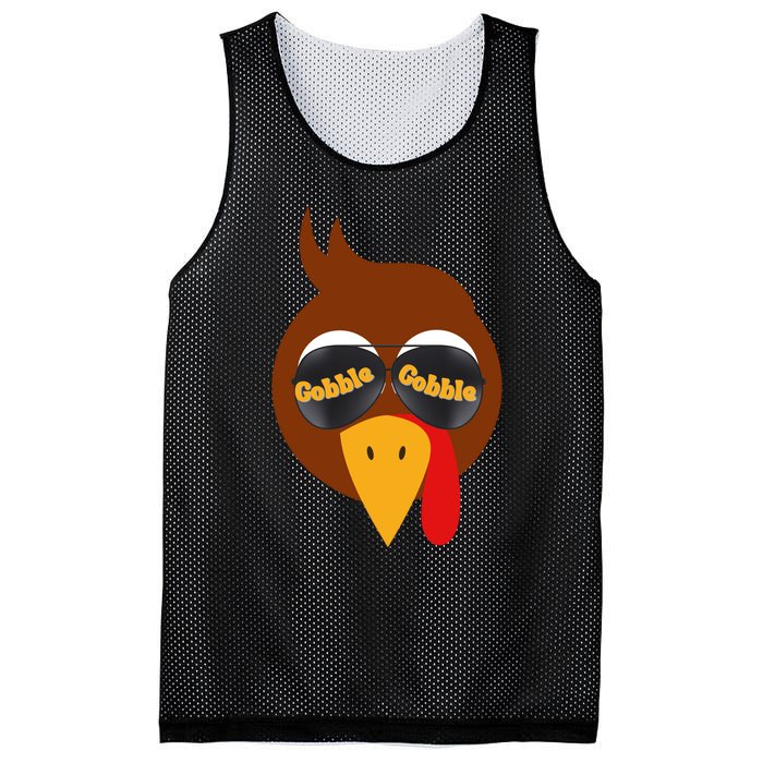 Gobble Funny Cute Turkey Face Cute Turkey Family Thanksgiving Thanksgivings Mesh Reversible Basketball Jersey Tank