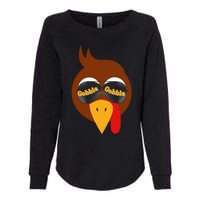 Gobble Funny Cute Turkey Face Cute Turkey Family Thanksgiving Thanksgivings Womens California Wash Sweatshirt