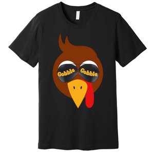 Gobble Funny Cute Turkey Face Cute Turkey Family Thanksgiving Thanksgivings Premium T-Shirt