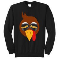 Gobble Funny Cute Turkey Face Cute Turkey Family Thanksgiving Thanksgivings Tall Sweatshirt