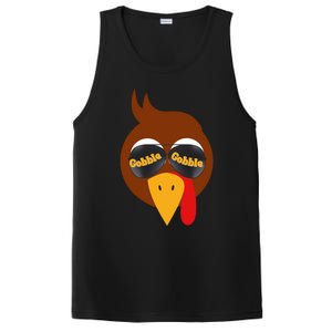 Gobble Funny Cute Turkey Face Cute Turkey Family Thanksgiving Thanksgivings PosiCharge Competitor Tank