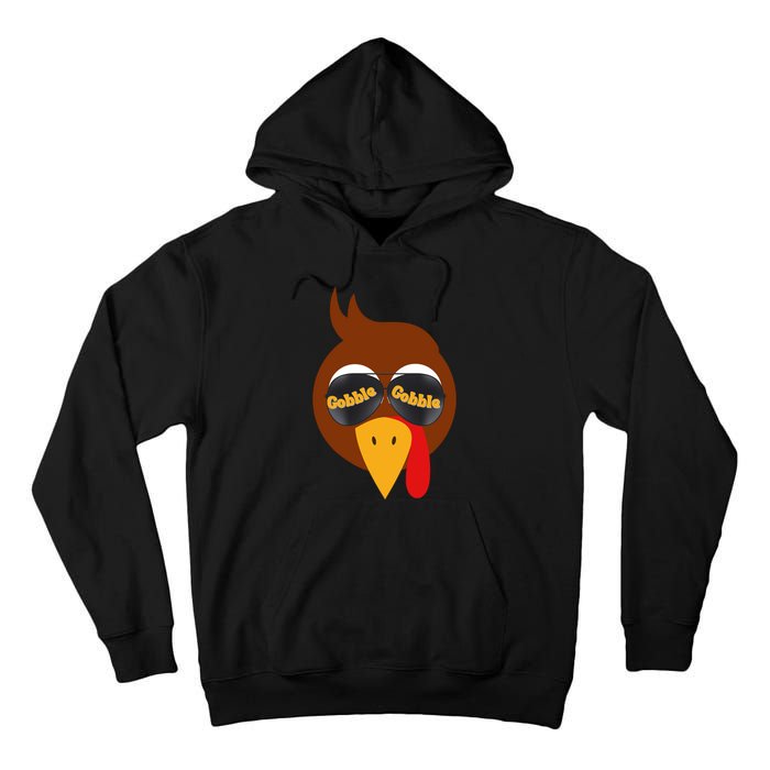 Gobble Funny Cute Turkey Face Cute Turkey Family Thanksgiving Thanksgivings Tall Hoodie