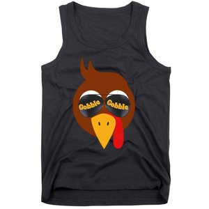 Gobble Funny Cute Turkey Face Cute Turkey Family Thanksgiving Thanksgivings Tank Top