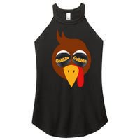 Gobble Funny Cute Turkey Face Cute Turkey Family Thanksgiving Thanksgivings Women's Perfect Tri Rocker Tank