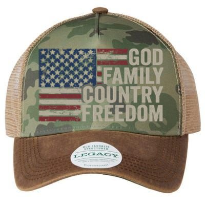 God Family Country Freedom Great Gift 4th July Usa Flag Christian Meaningful Gif Legacy Tie Dye Trucker Hat