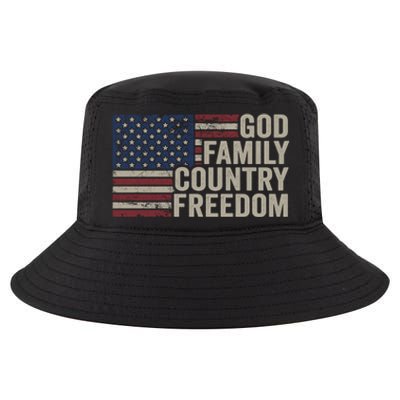 God Family Country Freedom Great Gift 4th July Usa Flag Christian Meaningful Gif Cool Comfort Performance Bucket Hat