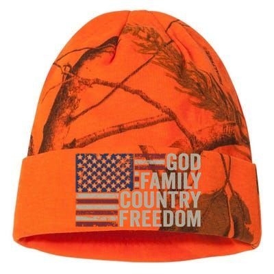 God Family Country Freedom Great Gift 4th July Usa Flag Christian Meaningful Gif Kati Licensed 12" Camo Beanie