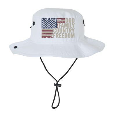 God Family Country Freedom Great Gift 4th July Usa Flag Christian Meaningful Gif Legacy Cool Fit Booney Bucket Hat