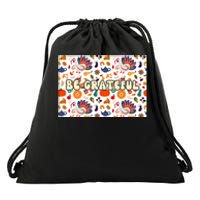 Gobble Funny Cute Turkey Face Cute Turkey Family Thanksgiving Thanksgivings Drawstring Bag