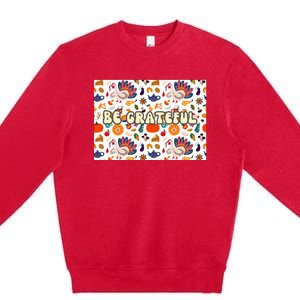 Gobble Funny Cute Turkey Face Cute Turkey Family Thanksgiving Thanksgivings Premium Crewneck Sweatshirt