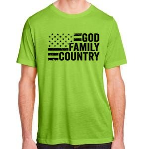 God Family Country Gift Usa Patriotic Christian American Flag Funny Gift Adult ChromaSoft Performance T-Shirt