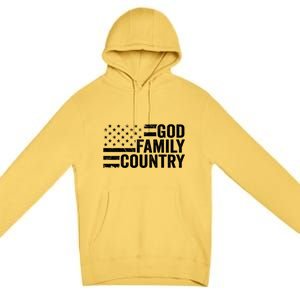 God Family Country Gift Usa Patriotic Christian American Flag Funny Gift Premium Pullover Hoodie