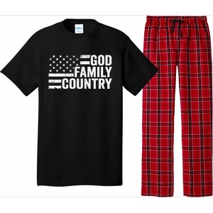 God Family Country Gift Usa Patriotic Christian American Flag Funny Gift Pajama Set