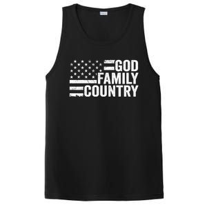 God Family Country Gift Usa Patriotic Christian American Flag Funny Gift PosiCharge Competitor Tank