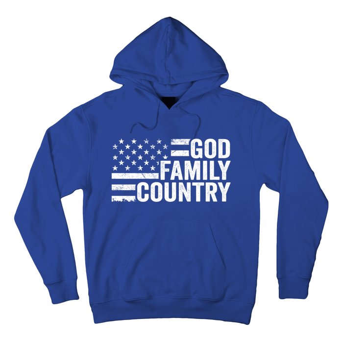 God Family Country Gift Usa Patriotic Christian American Flag Funny Gift Hoodie