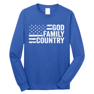 God Family Country Gift Usa Patriotic Christian American Flag Funny Gift Long Sleeve Shirt