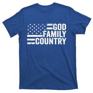 God Family Country Gift Usa Patriotic Christian American Flag Funny Gift T-Shirt