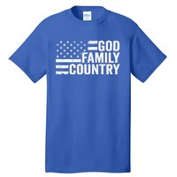 God Family Country Gift Usa Patriotic Christian American Flag Funny Gift Tall T-Shirt