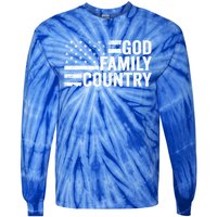 God Family Country Gift Usa Patriotic Christian American Flag Funny Gift Tie-Dye Long Sleeve Shirt