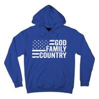 God Family Country Gift Usa Patriotic Christian American Flag Funny Gift Tall Hoodie