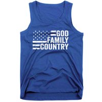 God Family Country Gift Usa Patriotic Christian American Flag Funny Gift Tank Top