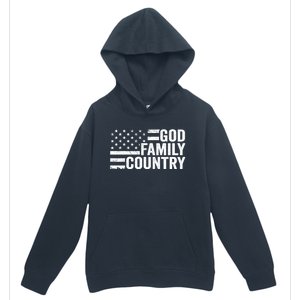 God Family Country Gift Usa Patriotic Christian American Flag Funny Gift Urban Pullover Hoodie