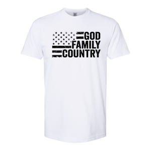 God Family Country Gift Usa Patriotic Christian American Flag Funny Gift Softstyle CVC T-Shirt