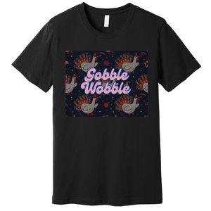 Gobble Funny Cute Turkey Face Cute Turkey Family Thanksgiving Thanksgivings Premium T-Shirt