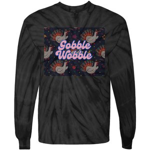 Gobble Funny Cute Turkey Face Cute Turkey Family Thanksgiving Thanksgivings Tie-Dye Long Sleeve Shirt