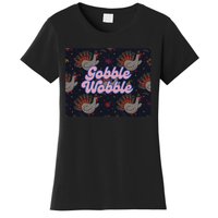 Gobble Funny Cute Turkey Face Cute Turkey Family Thanksgiving Thanksgivings Women's T-Shirt