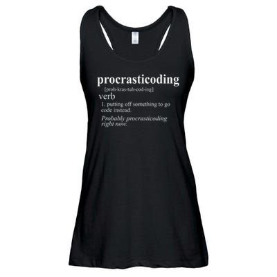 Gifts For Coders Procrasticoding Computer Funny Coding Ladies Essential Flowy Tank
