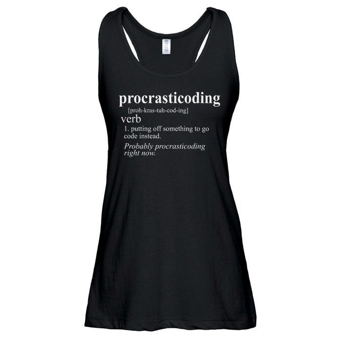 Gifts For Coders Procrasticoding Computer Funny Coding Ladies Essential Flowy Tank