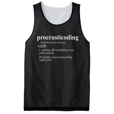 Gifts For Coders Procrasticoding Computer Funny Coding Mesh Reversible Basketball Jersey Tank