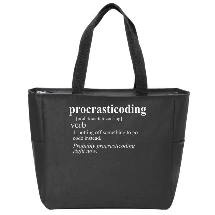 Gifts For Coders Procrasticoding Computer Funny Coding Zip Tote Bag