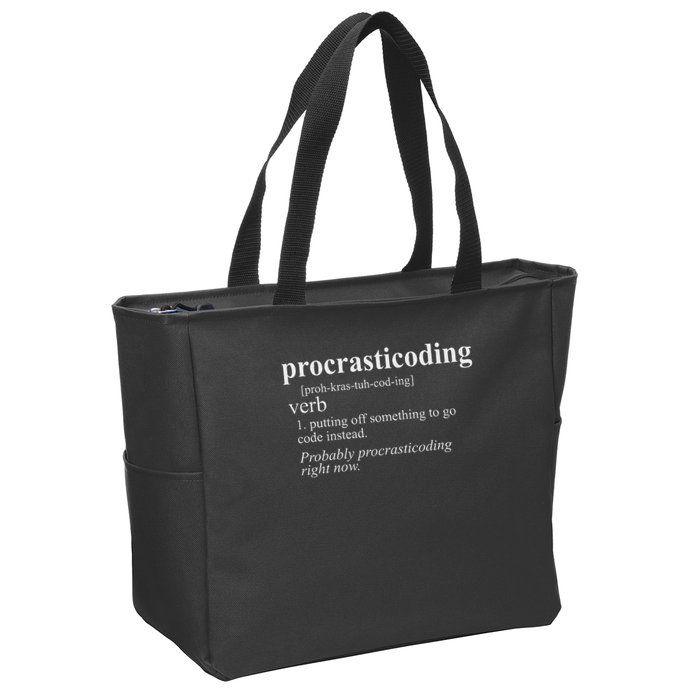 Gifts For Coders Procrasticoding Computer Funny Coding Zip Tote Bag