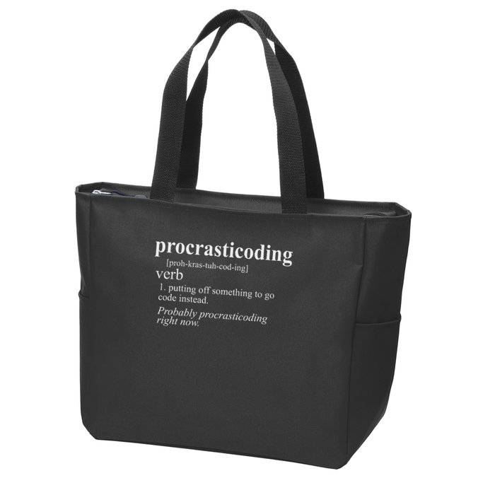 Gifts For Coders Procrasticoding Computer Funny Coding Zip Tote Bag