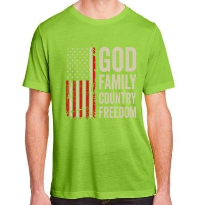 God Family Country Freedom Gift Patriotic Usa Flag Gift Adult ChromaSoft Performance T-Shirt