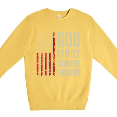 God Family Country Freedom Gift Patriotic Usa Flag Gift Premium Crewneck Sweatshirt