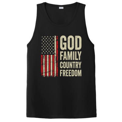 God Family Country Freedom Gift Patriotic Usa Flag Gift PosiCharge Competitor Tank