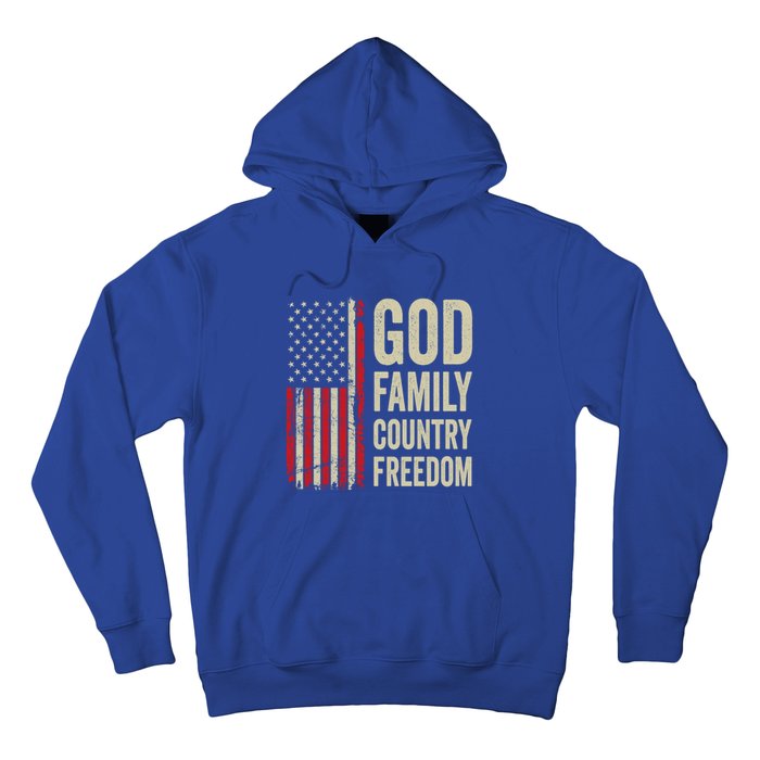 God Family Country Freedom Gift Patriotic Usa Flag Gift Hoodie