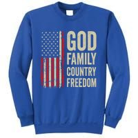 God Family Country Freedom Gift Patriotic Usa Flag Gift Sweatshirt