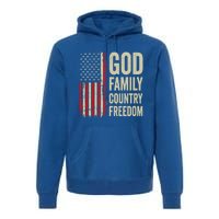 God Family Country Freedom Gift Patriotic Usa Flag Gift Premium Hoodie