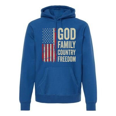 God Family Country Freedom Gift Patriotic Usa Flag Gift Premium Hoodie