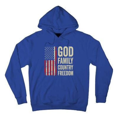 God Family Country Freedom Gift Patriotic Usa Flag Gift Tall Hoodie